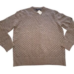 FLAWED J. Crew 100% Lambswool Patterned Crewneck Sweater Mens Size XL Preppy New